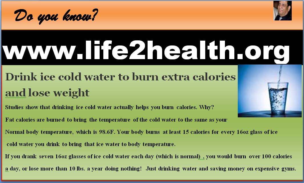 does drinking cold water burn calories